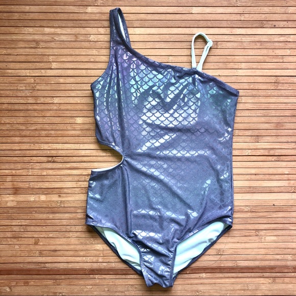 Justice Other - Justice metallic holographic mermaid one piece